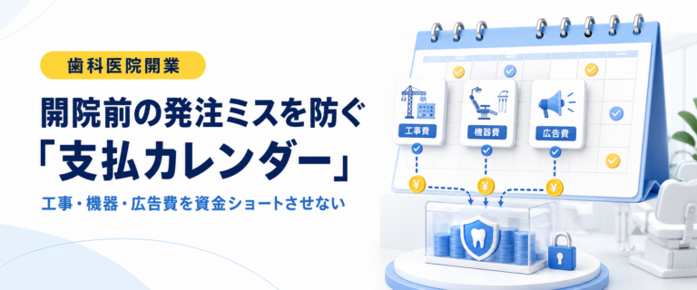 開院前の発注ミスを防ぐ「支払カレンダー」｜工事・機器・広告費を資金ショートさせない